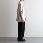 ORIGINAL PRINTED OPEN COLLAR SHIRTS (ANIMAL DRAWING) Short-sleeve #IVORY [261OJ-SH22]
