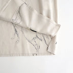 ORIGINAL PRINTED OPEN COLLAR SHIRTS (ANIMAL DRAWING) Long-sleeve #IVORY [261OJ-SH18]