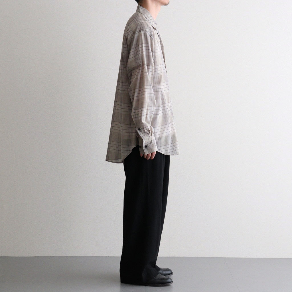 OPEN COLLAR L/S SHIRT #SAGE CHECK [M26A18SH01C]