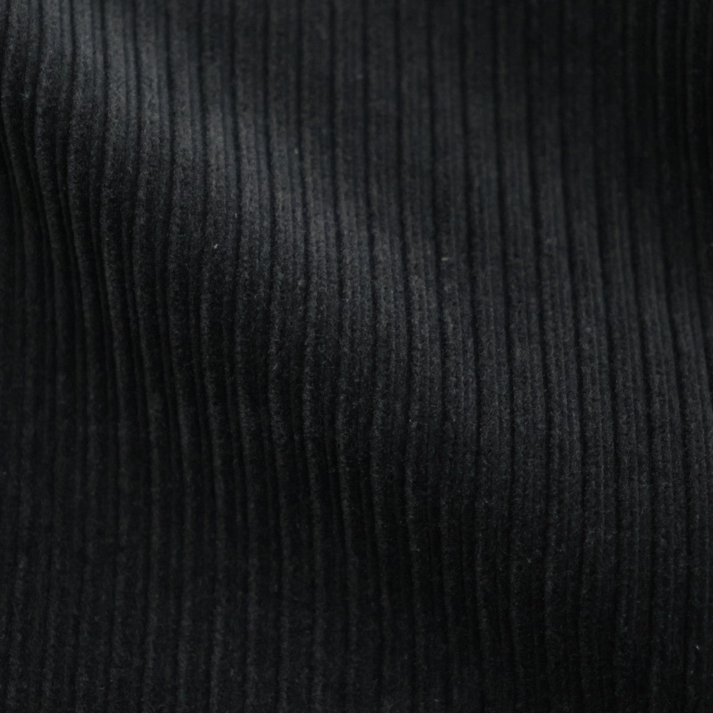 MIXED-WALE CORDUROY NOTUCK SLACKS #BLACK [26W-BIS-PT15]