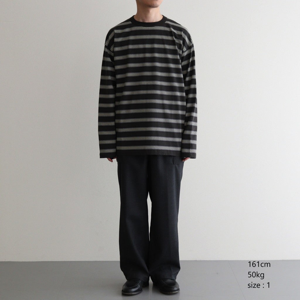 BORDER LONG SLEEVE TOP #GRAPHITExYELLOW [PMAT-CL02]