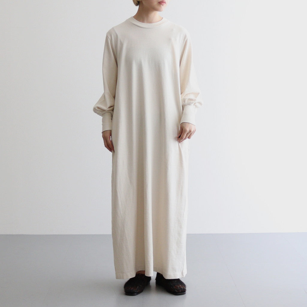 Co/Silk Nep Volume Sleeve Dress #Ivory [BHSW24F11]