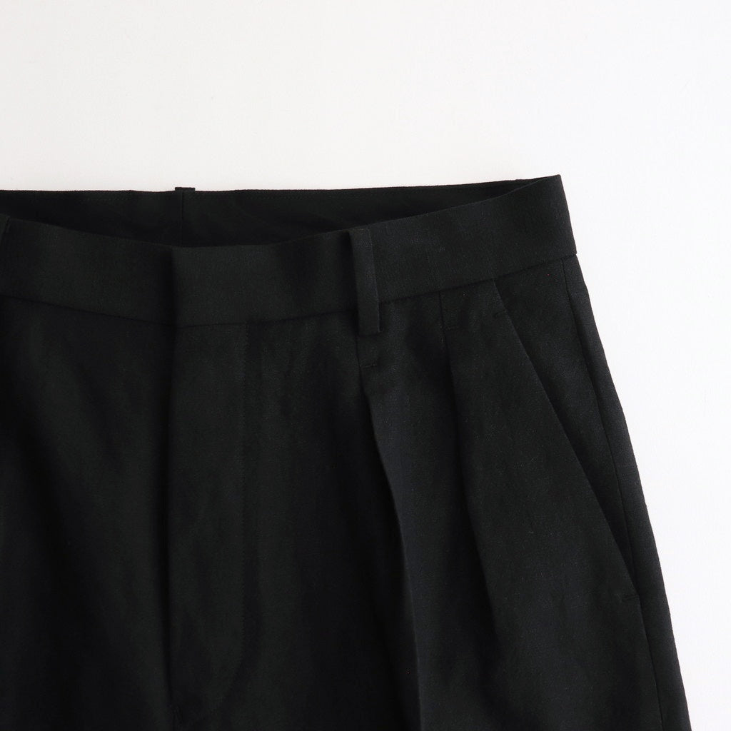 W/Li 2tuck Wide Tapered Trousers #BLACK [NEP-SS2503M]