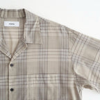 OPEN COLLAR S/S SHIRT #SAGE CHECK [M26A18SH02B]