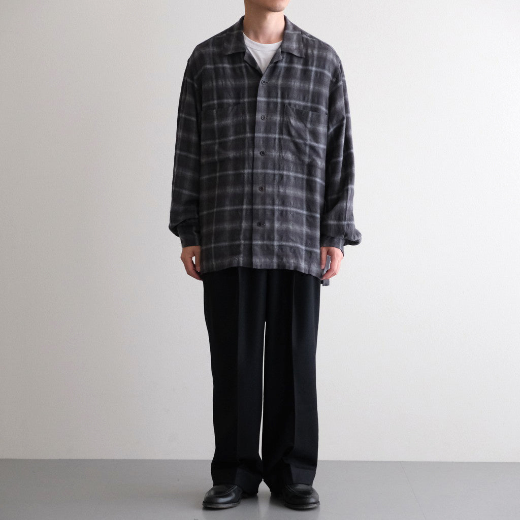 DOUBLE PLEATED WIDE TROUSERS #BLACK [A25C15PT02C]