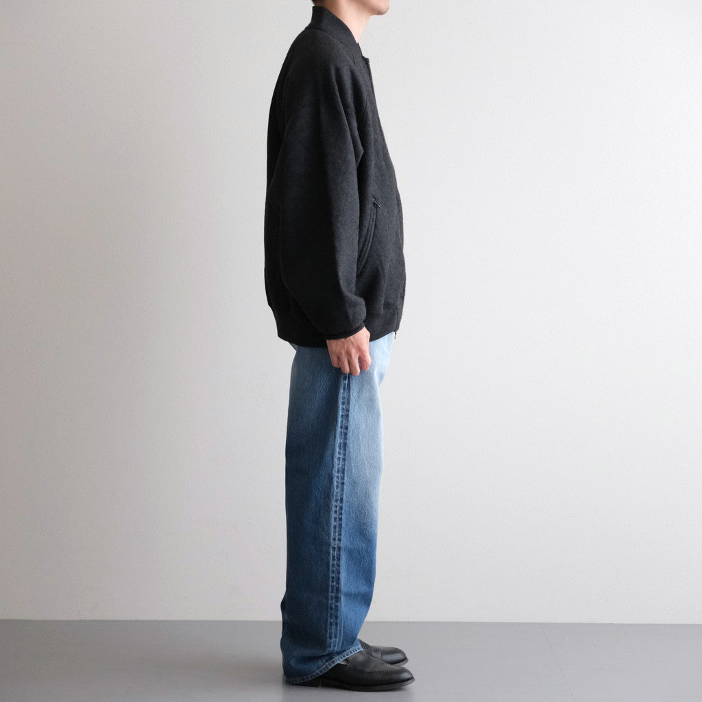 Pe/Silk Fleece Bomber Jacket #HeatherBlack [BHS25F019]