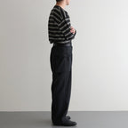 HOPSACK WIDE POCKET TROUSERS #CHARCOAL [PMAT-PT06]
