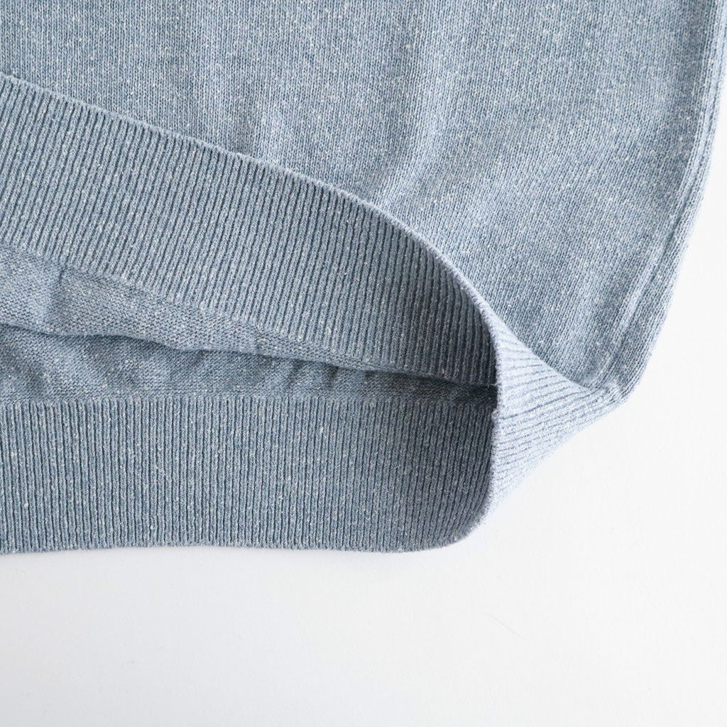 REVIVAL SILK CREW NECK #GRAYISH SAX [BN-26SM-041]