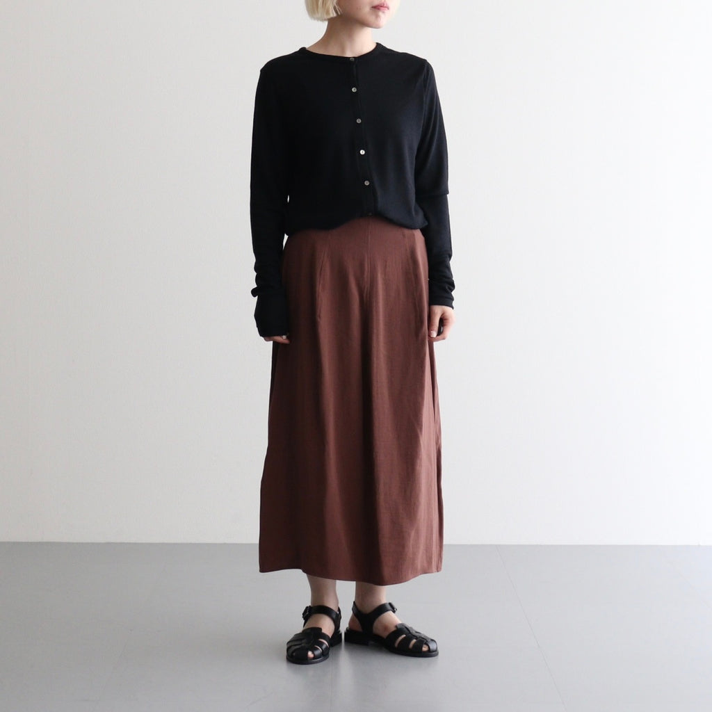RAYON-POLYESTER BROAD SKIRT #050 BROWN [16862 30005]