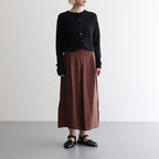 RAYON-POLYESTER BROAD SKIRT #050 BROWN [16862 30005]