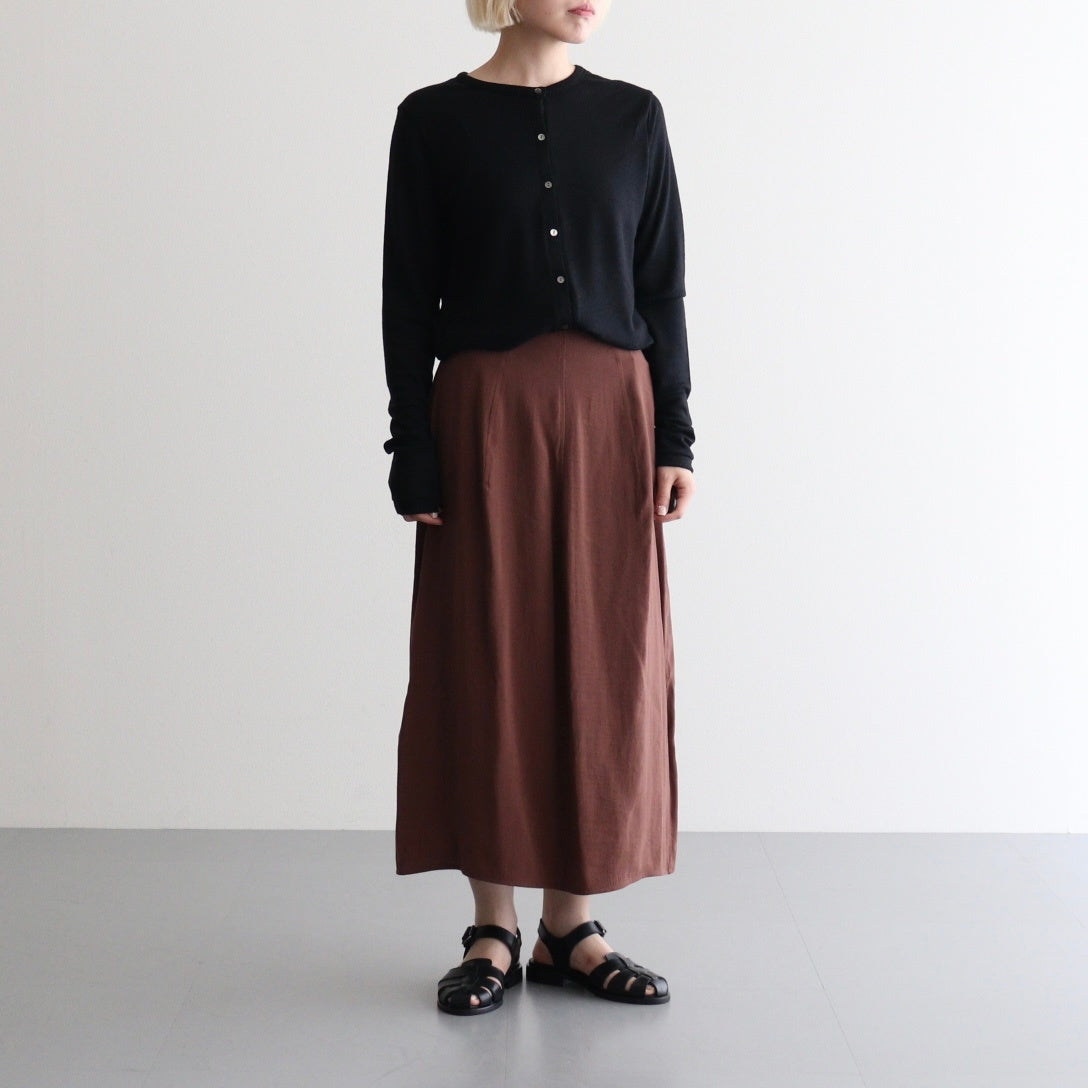 RAYON-POLYESTER BROAD SKIRT #050 BROWN [16862 30005]