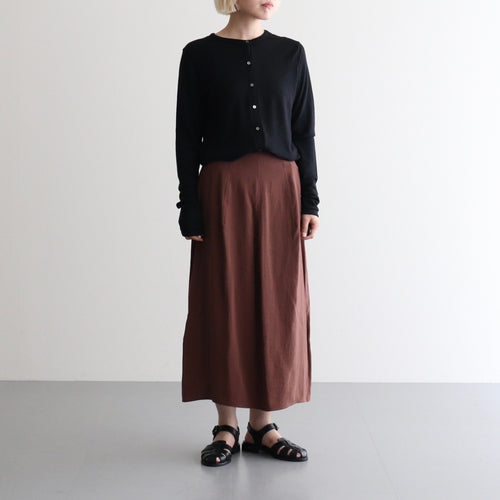 RAYON-POLYESTER BROAD SKIRT #050 BROWN [16862 30005]