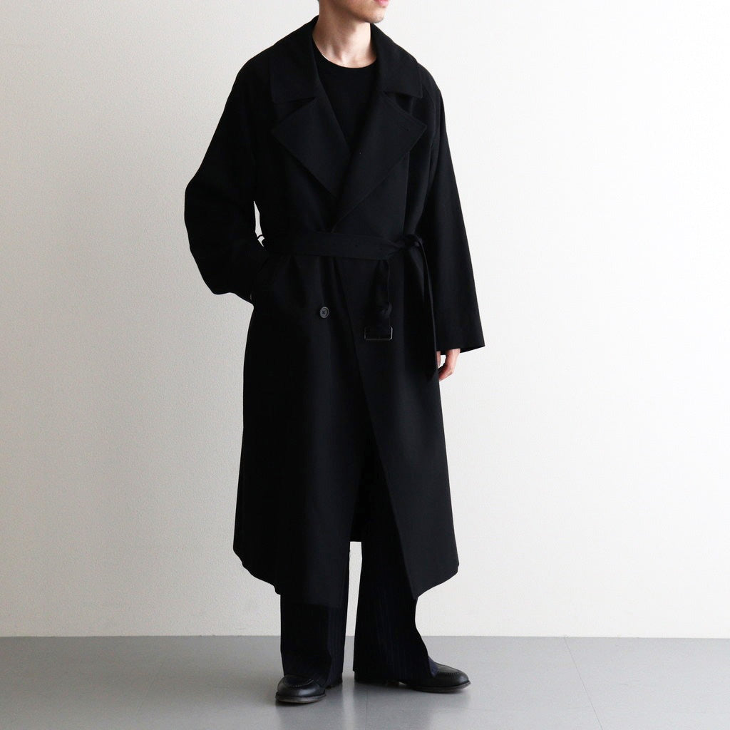 Wool Gabardine Trench Coat #BlackNavy [BHS25F006]