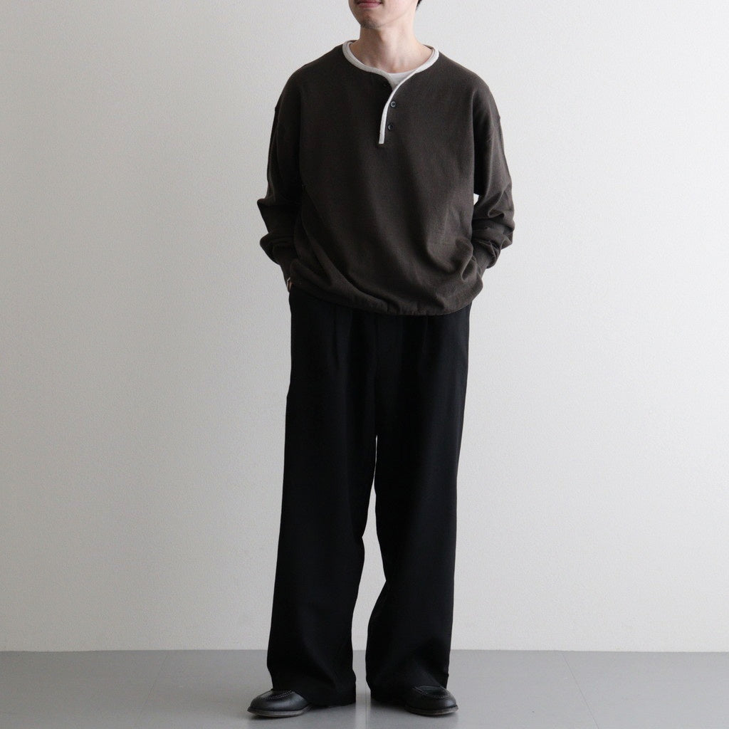 Wool Cupro Easy Wide Trousers #Black [NEP-SS2606]