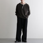 Wool Cupro Easy Wide Trousers #Black [NEP-SS2606]