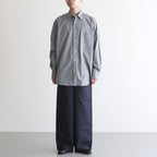 TWO TUCK MILITARY TROUSERS #NAVY STRIPE [M25C07PT01C]