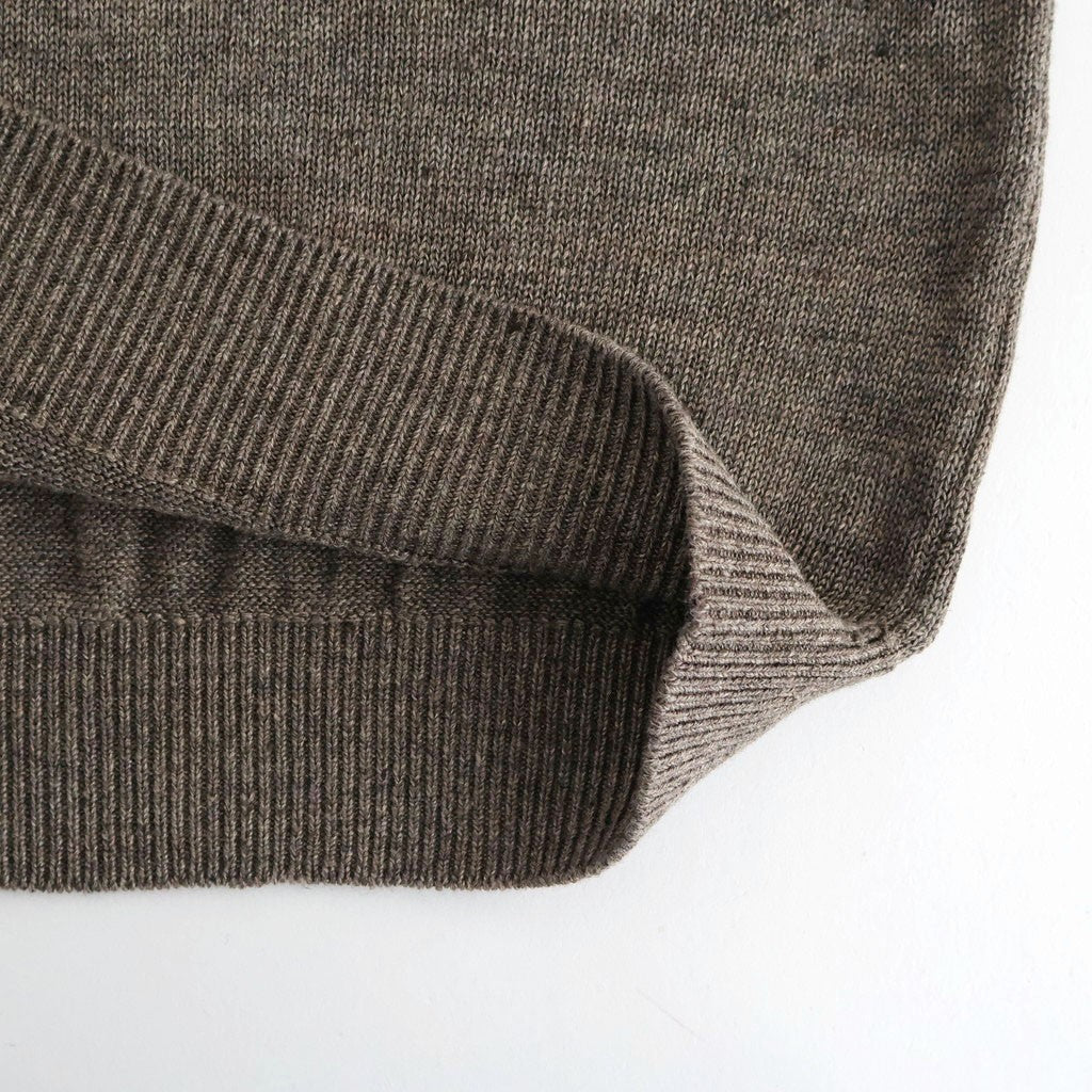 WASHED HIGH COUNT LINEN POLO #BROWN [BN-26SM-022]