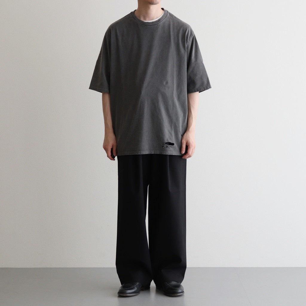 DOUBLE PLEATED EASY TROUSERS #BLACK [A25C04PT02C]