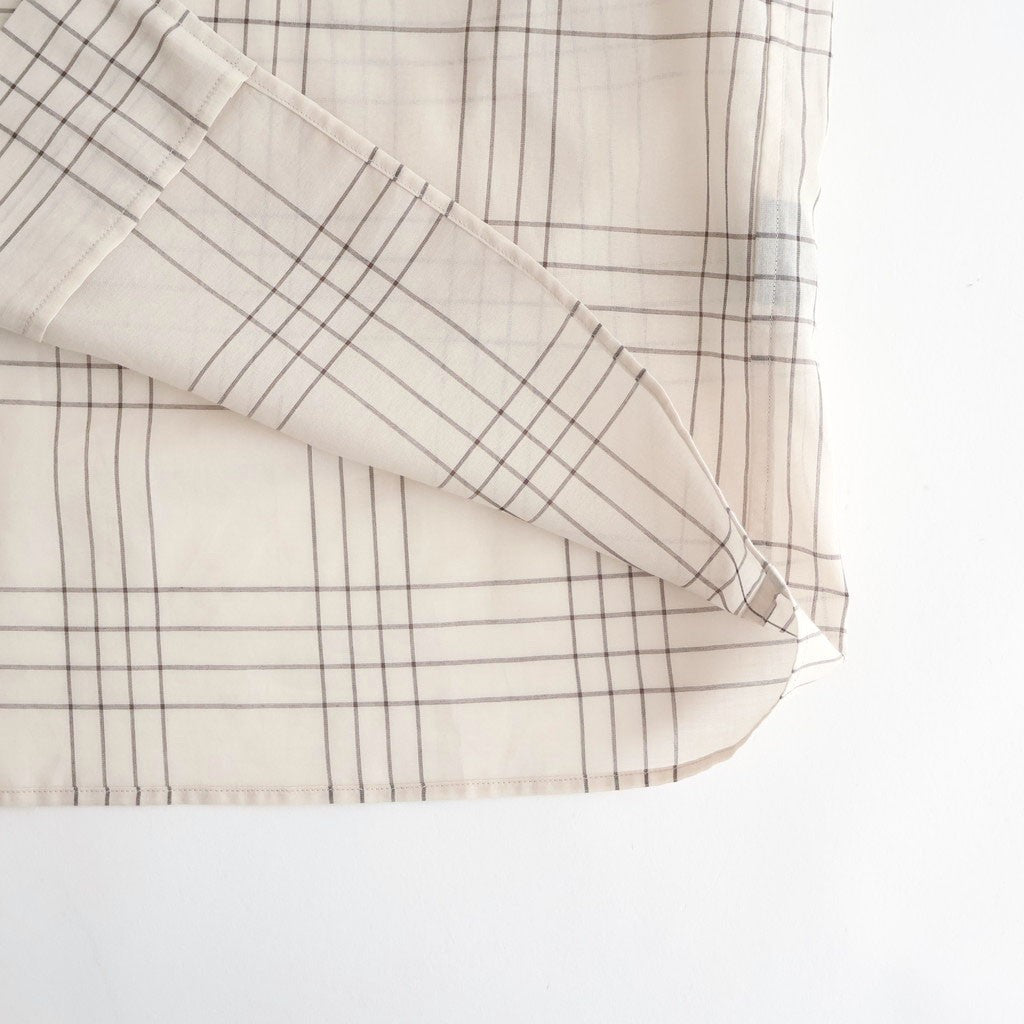 OPEN COLLAR S/S SHIRT #IVORY CHECK [M26A18SH02B]