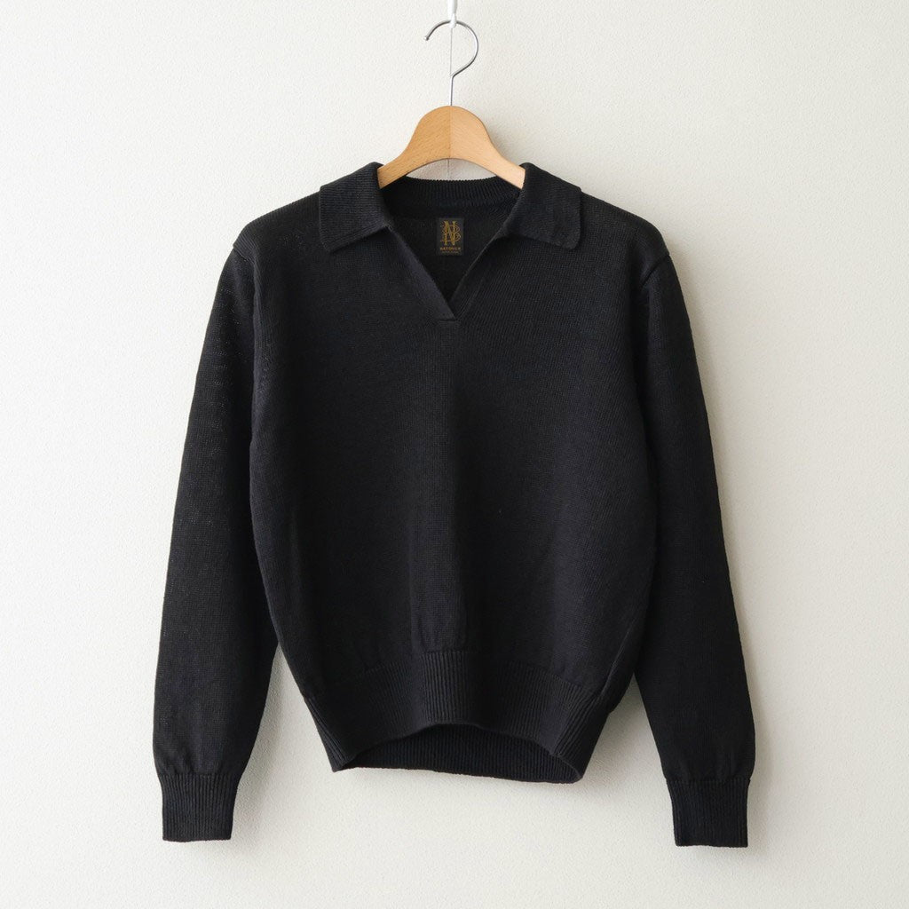 WASHED HIGH COUNT LINEN SKIPPER #BLACK [BN-26SL-015]