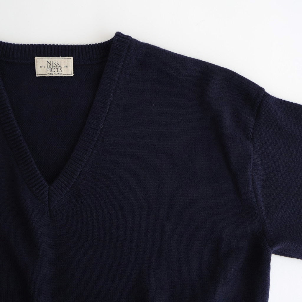 羊絨V領套頭衫 #海軍藍 [NEP-AW2415UNI]