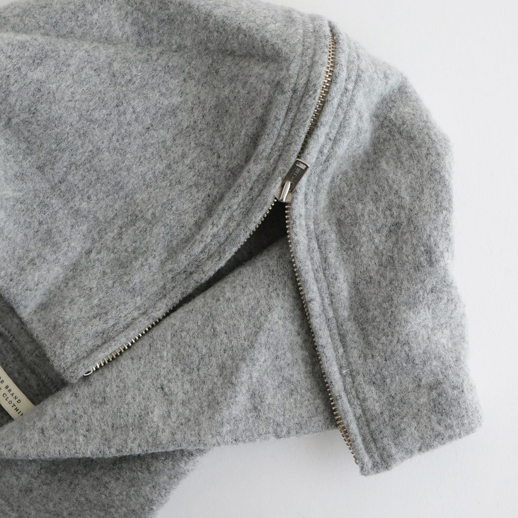 ZIP-FRONT ATHLETIC HOODIE #PEWTER [252OJ-CT06]