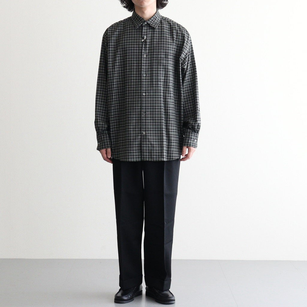 DOUBLE PLEATED SEMI EASY TROUSERS #BLACK [A26C15PT01C]