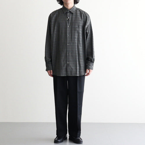 DOUBLE PLEATED SEMI EASY TROUSERS #BLACK [A26C15PT01C]