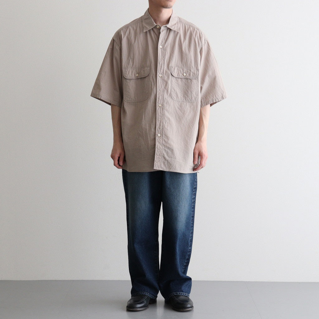 Hard Twist Chambray Work Shirt S/S #Beige [bROOTS26S4]