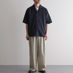 TRIPLE PLEATED WIDE TROUSERS #BEIGE [A26A15PT03C]