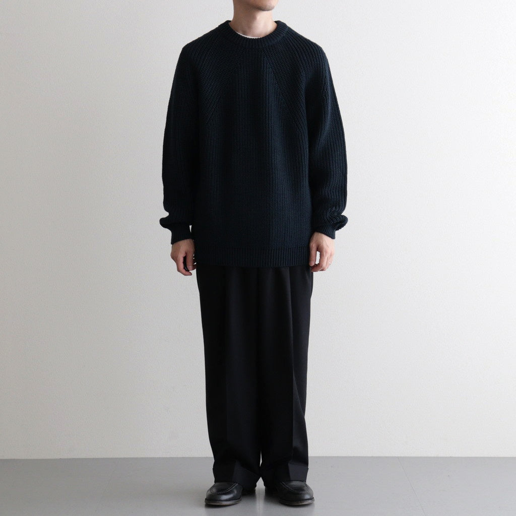 SIGNATURE CREW NECK #DARK GREEN×NAVY [BN-25FM-038]