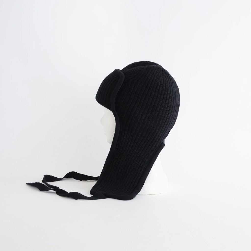 KNIT FLIGHT CAP - UNRULYBOY #BLACK [X01015]