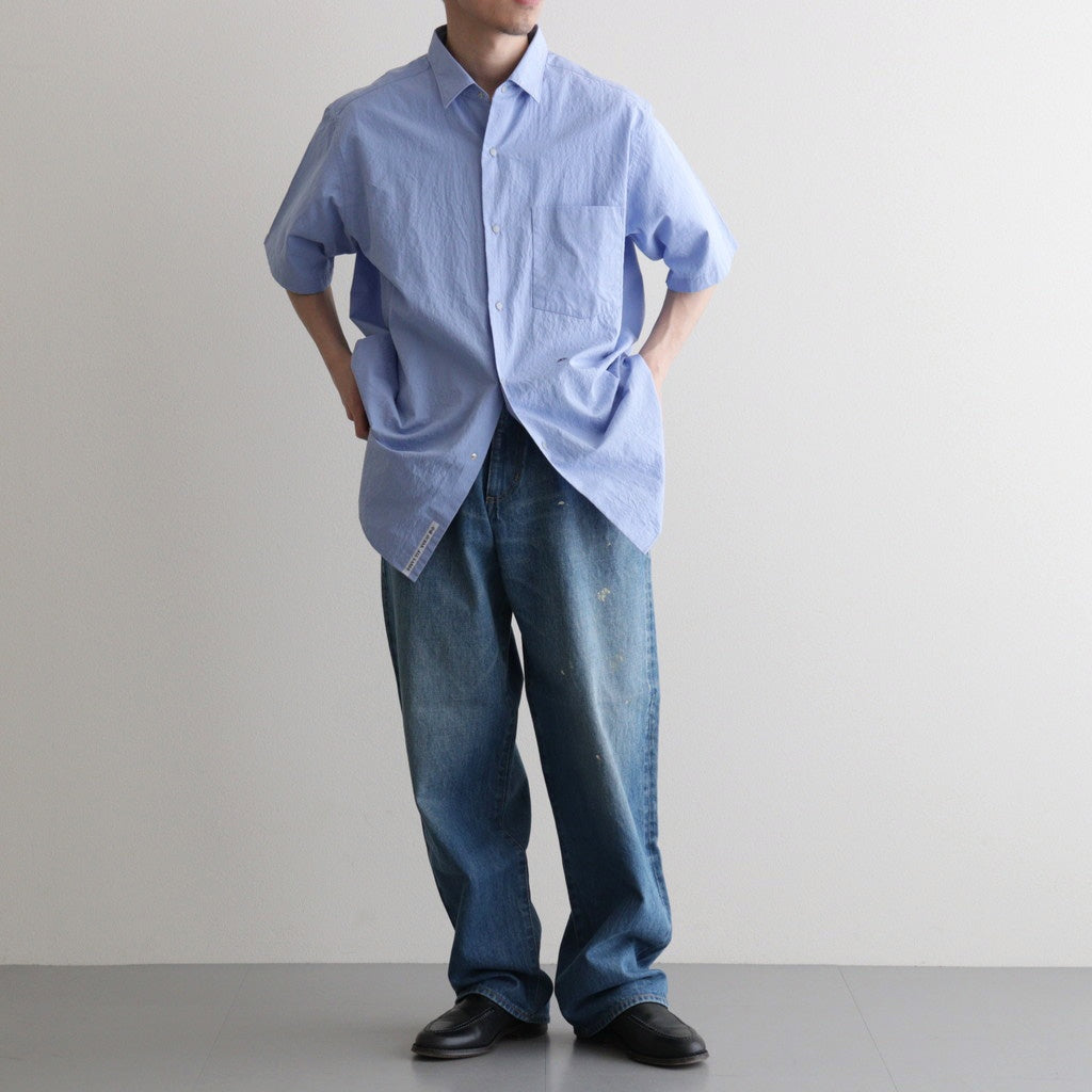 Regular Collar Wind S/S Shirt #Sax [S26SG088]