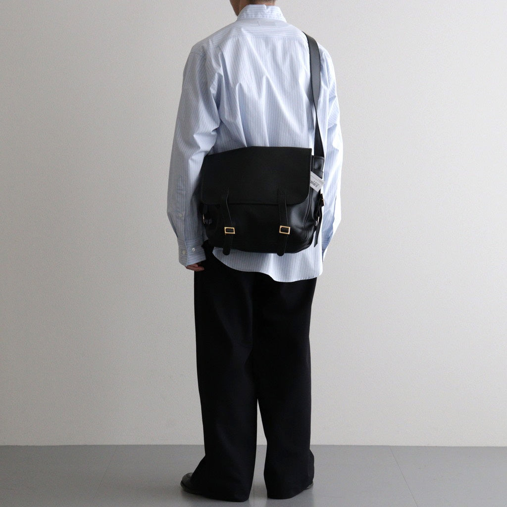 FLAP SHOULDER BAG M #BLACK [BG-30-C-COW-5]