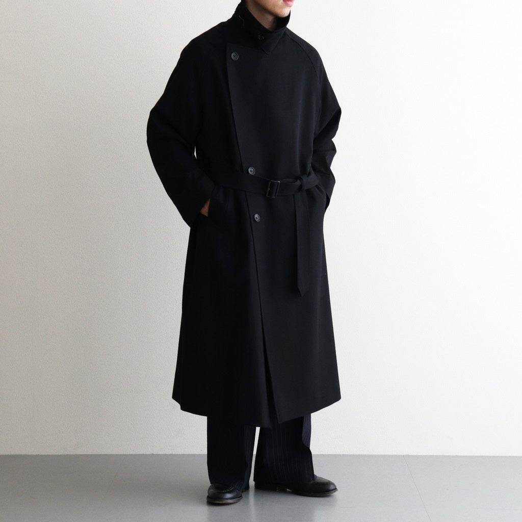 Wool Gabardine Trench Coat #BlackNavy [BHS25F006] – Diffusion