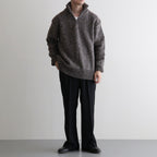 British Wool Half Zip Knit Made by macalastair #Light Graphite×Gritstone [6033-1301]