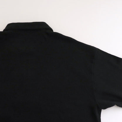 QUATER ZIP SILK NEP RIBED SHIRTS #ONYX BLACK [242OJ-CT05]