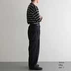 BORDER LONG SLEEVE TOP #GRAPHITExYELLOW [PMAT-CL02]