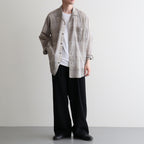 OPEN COLLAR L/S SHIRT #SAGE CHECK [M26A18SH01C]