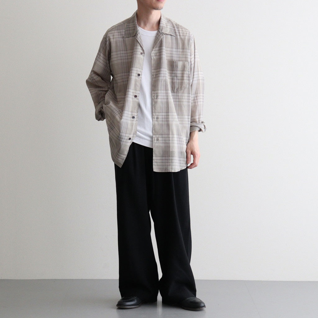 OPEN COLLAR L/S SHIRT #SAGE CHECK [M26A18SH01C]