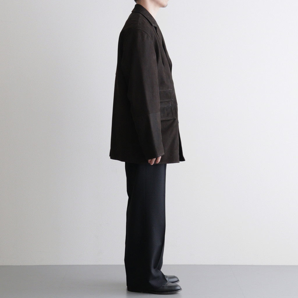 DOUBLE BREASTED JKT #BROWN [SH-62-C-NUBCK-4]