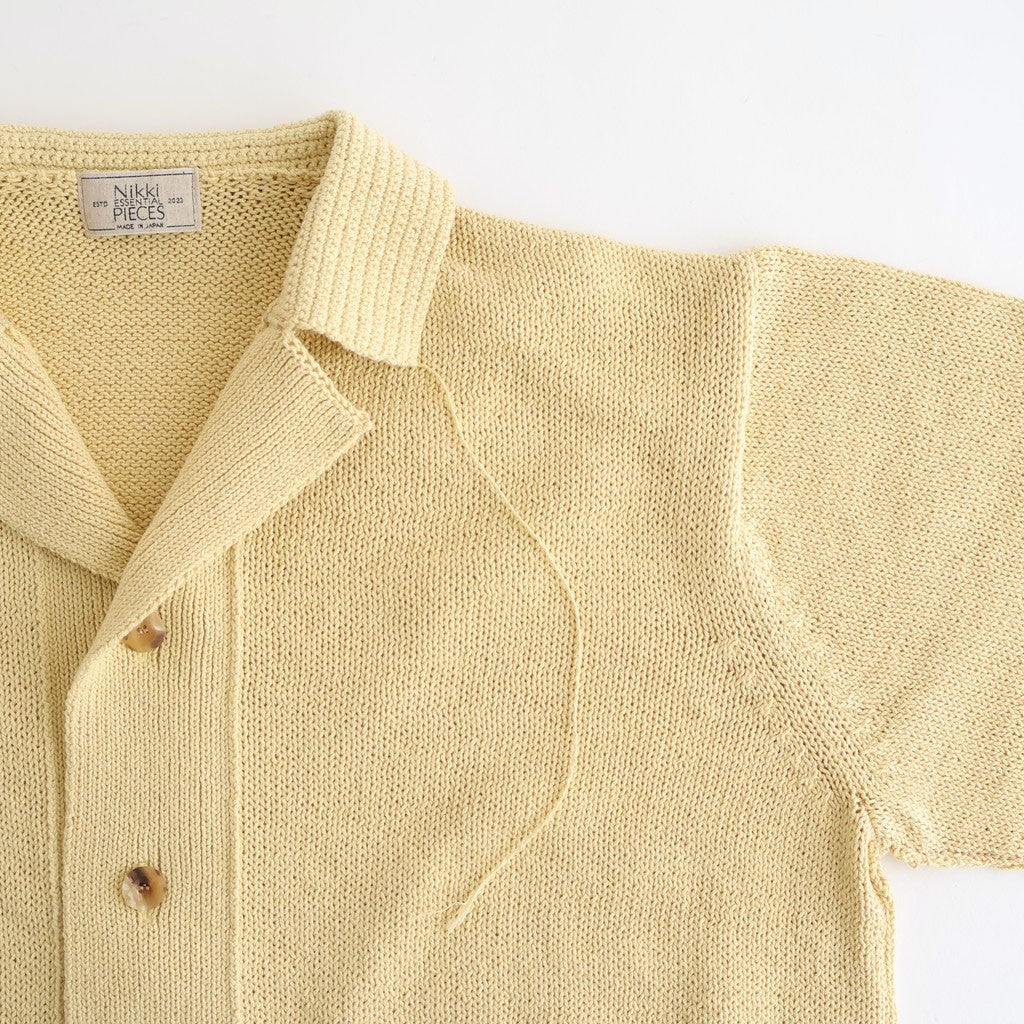 Cotton Fancy Yarn Crochet Collar Knit Jacket #Custard [NEP-SS2628]