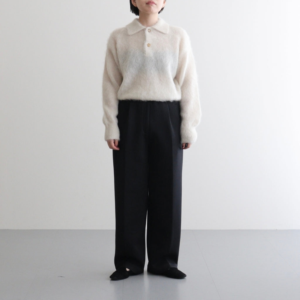 PURE MOHAIR SHAGGY POLO #IVORY [BN-25FL-053]