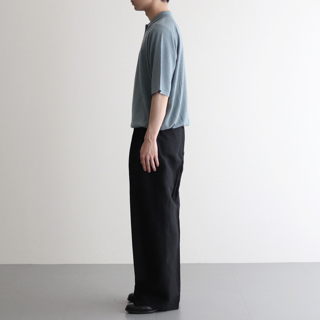 W/Li 2tuck Wide Tapered Trousers #BLACK [NEP-SS2503M]