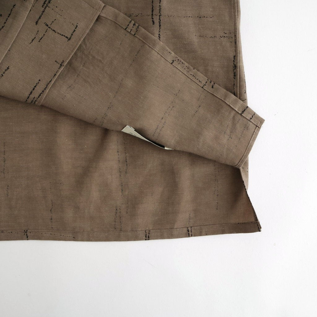 ORIGINAL PRINTED OPEN COLLAR SHIRTS (KASURI) Short-sleeve #MOCHA [261OJ-SH20]