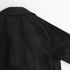 DOUBLE BREASTED HALF COAT #BLACK [SH-60-C-NUBCK-3]