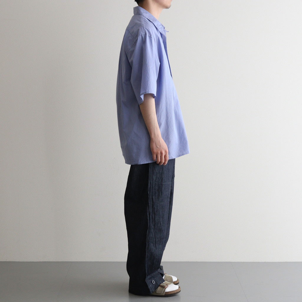Chambray Open-Collar Shirt #Saxe [BHS25S021]
