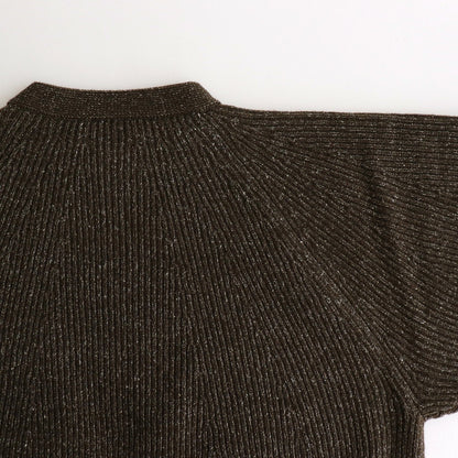 SILK NEP WOOL MOCK-NECK SWEATER #OLIVE STONE [242OJ-KN04]