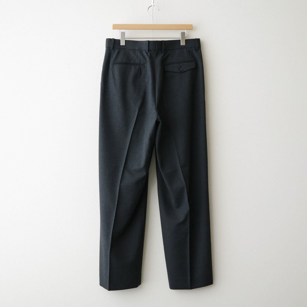 FLAT FRONT WIDE TROUSERS #CHARCOAL [A26C07PT03C]