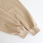SEED STITCH LONG SLEEVE TOP #SAND BEIGE [PMAT-CL03]